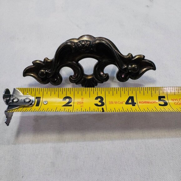 One Antique Brass Drawer Pull - Picture 3 of 4